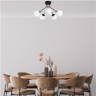 Camlı 5Li Plafönyer Pütürlü Siyah Orıon-13960