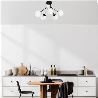 Camlı 5Li Plafönyer Pütürlü Siyah Orıon-13960