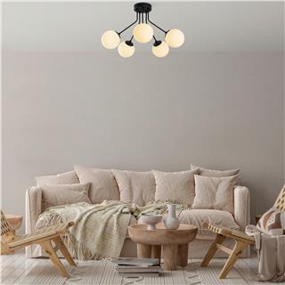 Camlı 5Li Plafönyer Pütürlü Siyah Orıon-13960