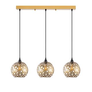 Metal 3Lü Sıralı Sarkıt Parlak Gold Selcuklu-Mr-786-1