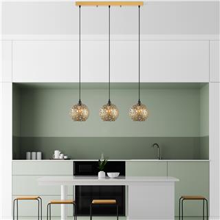 Metal 3Lü Sıralı Sarkıt Parlak Gold Selcuklu-Mr-786-1