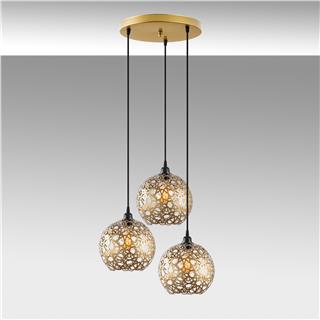 Metal 3Lü Tepsi Sarkıt Parlak Gold Selcuklu-Mr-787-1