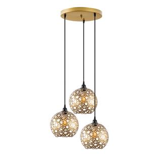Metal 3Lü Tepsi Sarkıt Parlak Gold Selcuklu-Mr-787-1