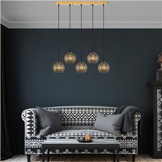 Metal 5Li Sıralı Sarkıt Parlak Gold Selcuklu-Mr-789-1