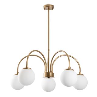 Camlı 5Li Avize Parlak Gold Sferıs-13936
