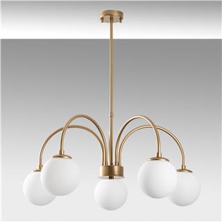 Camlı 5Li Avize Parlak Gold Sferıs-13936