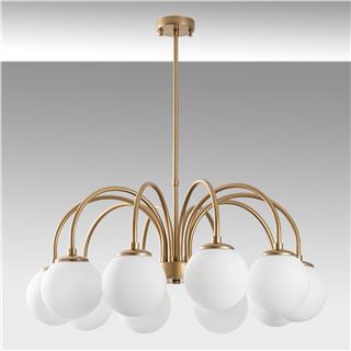 Camlı 10Lu Avize Parlak Gold Sferıs-13941