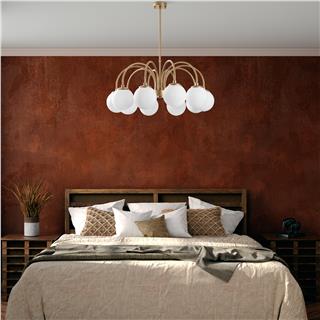 Camlı 10Lu Avize Parlak Gold Sferıs-13941