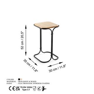 Shb-001-A Ahşap Metal Sehpa Shb-001-A-Srk