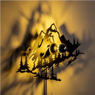 Metal Motifli Ambiyans Aplik Pütürlü Siyah Shd-002