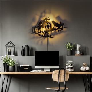 Metal Motifli Ambiyans Aplik Pütürlü Siyah Shd-002
