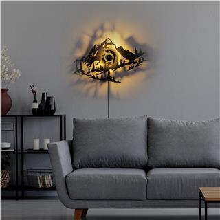 Metal Motifli Ambiyans Aplik Pütürlü Siyah Shd-002