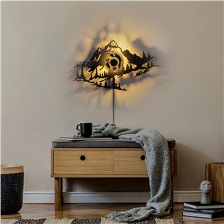 Metal Motifli Ambiyans Aplik Pütürlü Siyah Shd-002