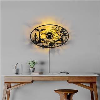 Metal Motifli Ambiyans Aplik Pütürlü Siyah Shd-005