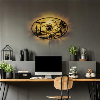Metal Motifli Ambiyans Aplik Pütürlü Siyah Shd-005