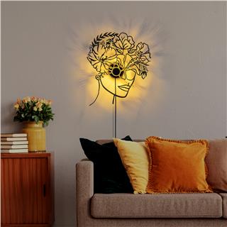 Metal Motifli Ambiyans Aplik Pütürlü Siyah Shd-006