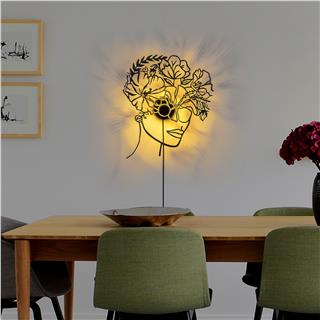 Metal Motifli Ambiyans Aplik Pütürlü Siyah Shd-006