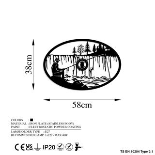 Metal Motifli Ambiyans Aplik Pütürlü Siyah Shd-009