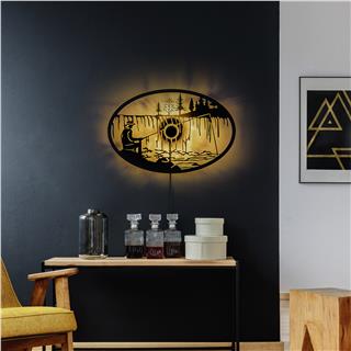 Metal Motifli Ambiyans Aplik Pütürlü Siyah Shd-009
