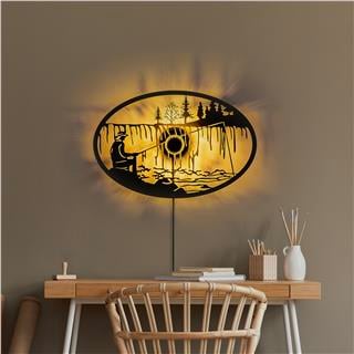 Metal Motifli Ambiyans Aplik Pütürlü Siyah Shd-009