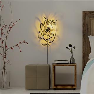 Metal Motifli Ambiyans Aplik Pütürlü Siyah Shd-011