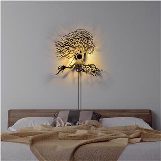 Metal Motifli Ambiyans Aplik Pütürlü Siyah Shd-014