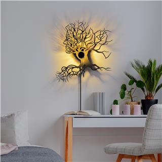 Metal Motifli Ambiyans Aplik Pütürlü Siyah Shd-015