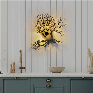 Metal Motifli Ambiyans Aplik Pütürlü Siyah Shd-015