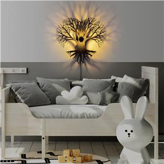 Metal Motifli Ambiyans Aplik Pütürlü Siyah Shd-016