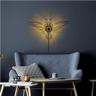 Metal Motifli Ambiyans Aplik Pütürlü Siyah Shd-017