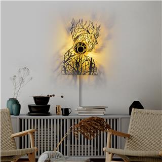 Metal Motifli Ambiyans Aplik Pütürlü Siyah Shd-018