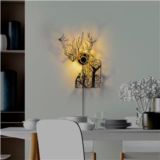 Metal Motifli Ambiyans Aplik Pütürlü Siyah Shd-019