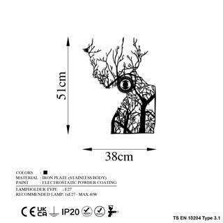 Metal Motifli Ambiyans Aplik Pütürlü Siyah Shd-019