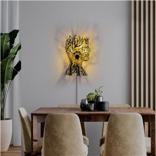 Metal Motifli Ambiyans Aplik Pütürlü Siyah Shd-020