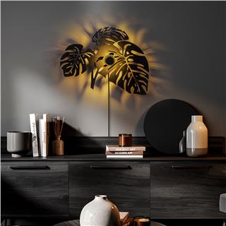 Metal Motifli Ambiyans Aplik Pütürlü Siyah Shd-022