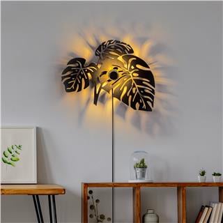 Metal Motifli Ambiyans Aplik Pütürlü Siyah Shd-022