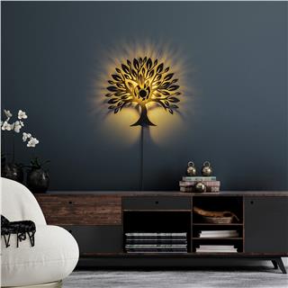 Metal Motifli Ambiyans Aplik Pütürlü Siyah Shd-023
