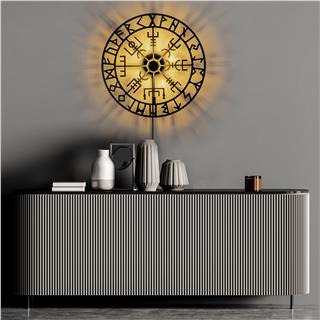 Metal Motifli Ambiyans Aplik Pütürlü Siyah Shd-024