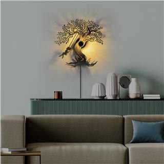 Metal Motifli Ambiyans Aplik Pütürlü Siyah Shd-025