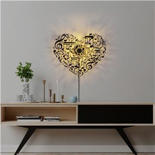 Metal Motifli Ambiyans Aplik Pütürlü Siyah Shd-026