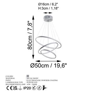 LedLi Avize Mat Gri Sımıt-13699