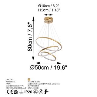 LedLi Avize Parlak Gold Sımıt-13700