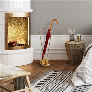 Altın Gold Metal Şemsiyelik 70 cm Minimal Dekoratif Ofis Kapı Önü Standı,SMS-006