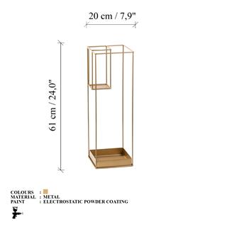Altın Gold Metal Şemsiyelik Kısa Şemsiye Bölmeli Kare Tasarım Antre Standı,SMS-008