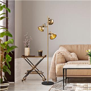 Metal Sıvama 3Lü Lambader Parlak Gold Spoly-13796