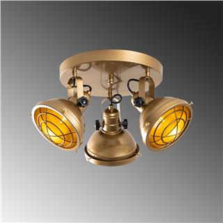 Metal Sıvama 3Lü Plafönyer Parlak Gold Spoly-13799