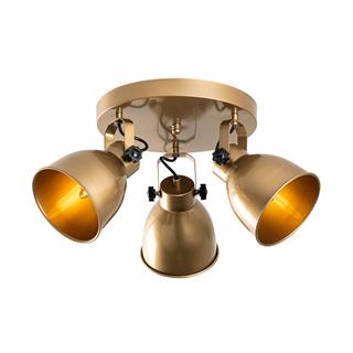 Metal Sıvama 3Lü Plafönyer Parlak Gold Spotkafası-13789