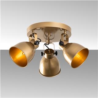 Metal Sıvama 3Lü Plafönyer Parlak Gold Spotkafası-13789
