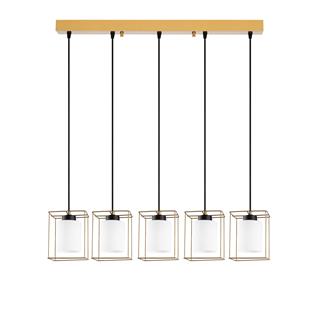 Camlı 5Li Sıralı Sarkıt Parlak Gold Swank-702-10
