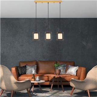 Camlı 3Lü Sıralı Sarkıt Pütürlü Siyah Swank-702-8